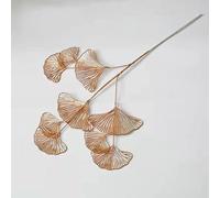 BildeeMait Ginkgo artificial de eucalipto dorado y hojas de abanico para decoración del hogar y arreglo floral