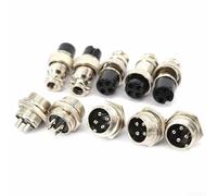 BildeeMait GX16-4 - Conector circular de aleación de zinc de 4 pines, rosca de aviación, IP68, impermeable, para cable de señal de máquina CNC, 5 pares