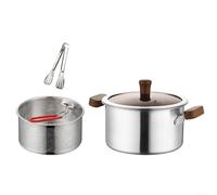 BildeeMait Home Freidora con pantalla de filtro, 304 para olla de vapor de acero inoxidable y cesta de malla, tapa transparente para hervir y blanquear alimentos (C)