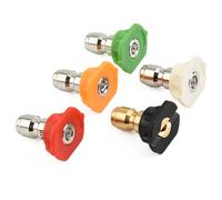 BildeeMait Juego de 5 boquillas de 1 4 pulgadas para conexión rápida de presión para lavadora, 0 15 25 40 + jabón 300 bar 4350 PSI