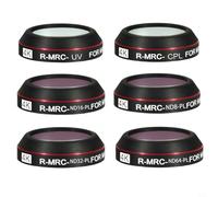 BildeeMait Juego de filtros UV CPL ND8 16 32 64 para SJCAM C300 C400, filtros de lente de vidrio óptico con funda protectora, paquete de 6 accesorios de cámara, fotografía al aire libre y grabación de