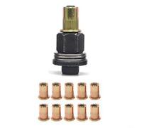 BildeeMait Juego de herramientas de tuerca de remache manual M6 con 10 remaches, remachadora manual para destornilladores, taladros, llaves, kit de instalación de inserción roscada de metal