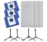 BildeeMait Kit de cepillo lateral y filtro para bObsweep Ultra-Vision, 3 filtros, 3 bolsas de polvo, 4 cepillos laterales, piezas de repuesto de bolsa de vaciado automático de 4,6 L
