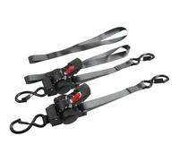 BildeeMait Kit de correa retráctil resistente para trinquete, 2 piezas, amarres de carga ajustables de 12 pies con cerraduras de acero, carga de trabajo de 2000 libras para camiones, caravanas