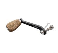 BildeeMait Mango de carrete de pesca de fibra de carbono para Daiwa, brazo único atornillado de 70 mm con rodamientos dobles, perilla de 36 x 23 mm, pieza de repuesto negra (plata)