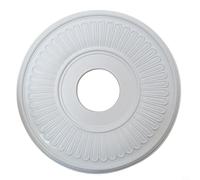 BildeeMait Medallón de luz de techo redondo de 33 cm blanco PU placa de cubierta decorativa para ventiladores accesorios candelabros acento hogar