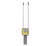 BildeeMait Medidor de humedad portátil 0-80% de salvado de paja de heno de hierba, detector de humedad digital con sonda de doble varilla y pantalla retroiluminada