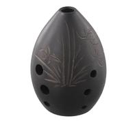 BildeeMait Ocarina - Instrumento musical de arcilla Xun de 8 agujeros, flauta negra pintada a mano, diseño fácil de tocar