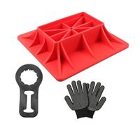 BildeeMait Off Road - Kit de base de gato de alta elevación para camión, elevador de neumáticos de acero al carbono resistente de 5 toneladas con diseño antideslizante y guantes