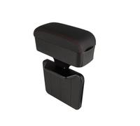 BildeeMait Organizador de consola central con reposabrazos ajustable y portavasos deslizante, almacenamiento manual espacioso para color negro