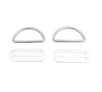BildeeMait Paquete de 2 correas de acero inoxidable con hebilla de anillo 316 para cinturón de acero inoxidable, cierre cilíndrico de montaje lateral, buceo, surf, escalada