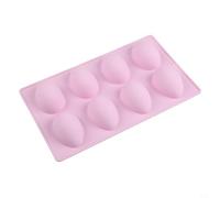 BildeeMait Pascua para huevo Silicona 8 cavidades No-Chocolate Fabricación de jabón púrpura (púrpura)