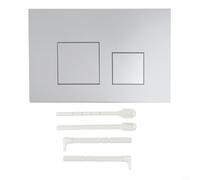 BildeeMait Placas de doble descarga para GEBERIT Sigma01 Sigma10 Sigma20 Sigma21 Sigma30 Sigma50 Sigma60 UP300 Marco de botones cromados WC Pieza de repuesto (plata)