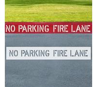 BildeeMait Plantilla de silicona con texto en inglés "No Parking Fire Lane", asfalto, hormigón, marcado de pavimento, plegable y portátil, señal de estacionamiento de 7.9 x 52 pulgadas