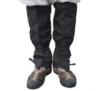 BildeeMait Polainas para caminar al aire libre, resistentes al viento y transpirables, fundas de nailon ligeras para lluvia, nieve, barro, ideal para senderismo, mochileros, pesca, Reino Unido (negro)