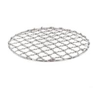 BildeeMait Portátil para barbacoa de acero inoxidable, red de barbacoa, camping, estante ligero para cocinar al aire libre, plateado (redondo)