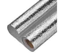 BildeeMait Self- Adhesivo de pared para cocina, a prueba de aceite, resistente a la humedad, PVC, salpicaduras, encimeras, refrigeradores, 40 cm x 10 m, color plateado