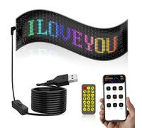 BildeeMait Señalización LED programable para mensajería versátil, tablero de mensajes digital de dos líneas con luz inteligente RGB (16 x 64 (92 x 374 mm)
