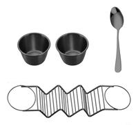 BildeeMait Soporte creativo para tacos de acero inoxidable con tazas de inmersión, panqueques, burritos y tacos, cocina minimalista, (E)