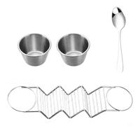 BildeeMait Soporte creativo para tacos de acero inoxidable con tazas de inmersión, panqueques, burritos y tacos, cocina minimalista, (A)