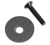 BildeeMait Tapa de fibra de carbono para auriculares de bicicleta con perno de aleación para tubo de dirección ultraligero de 28,6 mm, 31,8 mm, 35 mm, negro (35 mm)