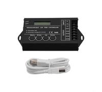 BildeeMait TC420 Controlador programable de tiempo RGB LED de 5 canales DC12-24V para módulo de tira LED Caja de aleación de aluminio con cable de datos USB y software