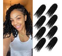 Bileaf Pre-twisted Passion Twist Crochet Hair 10 Inch 8 Packs Crochet Passion Twist Pre Looped Short Passion Twist Hair Crochet Braids Bohe
