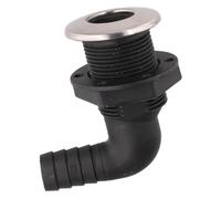 Bilge Thru-Hull Fitting 19mm 3/4" Elbow Hose Skin Fitting for Boats, Stainless Steel Head with Cleaning Tool, Compatible with 33mm Hull