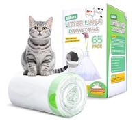 Bilibara 65 bolsas de arena para gatos con cordón para la mayoría de las cajas de arena autolimpiables para autolimpiables, extra gruesas, para cajones de arena para mascotas, bolsas de basura