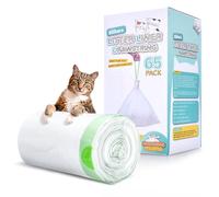 Bilibara Bolsas de basura para robot de arena con cordón, paquete de 65 bolsas de arena compatibles con MeoWant, bolsas de basura desechables duraderas, para cubos de basura de 9 galones para el hogar