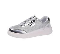 BILIKEYU Zapatillas deportivas para mujer, con cordones, suaves, transpirables, antideslizantes, para el tiempo libre, senderismo, cómodas, planas, para caminar, plata, 42 EU