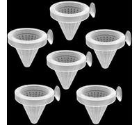 Bilindasly 6 unids acuario vivo gusano rojo alimentando cono taza plástico congelado salmuera camarón pescado alimentador para acuario tanque con ventosas