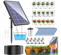 Biling Sistema de riego solar para balcón, 15 m, sistema de riego solar para jardín, 4W 2200mAh sistema de riego solar, sistema de riego solar para jardín, plantas, invernadero, vacaciones