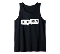 Bilingual Hello Hola Spanish English Friendship Friends Camiseta sin Mangas