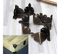 BIlinli 10 Piezas de Bronce Antiguo decoración joyería Vino Caja de Regalo Caja de Madera esquineros Protectores