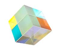 BIlinli Colorido Combinador Divisor Cruz Cubo dicroico Prisma RGB Cristal óptico Prisma Triangular para la enseñanza del Espectro de luz Física 20 mm