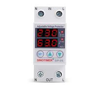 BIlinli SVP916 Relé de protección contra sobretensiones de Voltaje Ajustable 220V 40/63 / 80A Pantalla LED Dual Carril DIN Uso doméstico con protección de Corriente límite