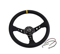 BIlinli Volante Deportivo Universal 4 Pulgadas PVC Cuero Auto Racing Volantes