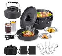 BILIPLE Set di pentole da campeggio Utensilios Cocina Camping,14PCS Kit de Utensilios Cocina Camping Juego de Utensilios de Cocina