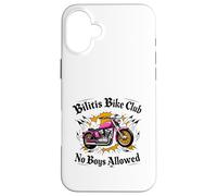 Bilitis Bike Club No Boys motocicleta LGBTQ lesbianas historia Carcasa para iPhone 16 Plus