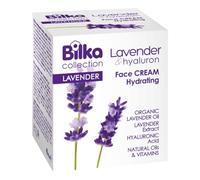 Bilka Collection Crema facial de lavanda y ácido hialurónico - Crema hidratante con lavanda orgánica y ácido hialurónico, enriquecida con aceites naturales y vitaminas, cosmética natural para todos