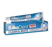 BilkaDent Pasta dentífrica Clean & White - Pasta de dientes blanqueadora con eliminación de manchas, fórmula no abrasiva, protección de fluoruro, 75 ml