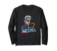 Bill Clinton tocando el saxofón, 4 de julio Merica Manga Larga