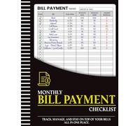 Bill Tracker Notebook: Monthly Bill Payment Checklist | Expense Tracker | Budget Planner for Personal Financial Budgeting 8.5"x11"