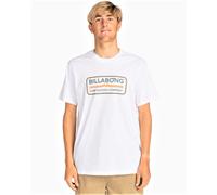 Billabong Camiseta de algodón SS para hombre ~ Marca registrada blanca