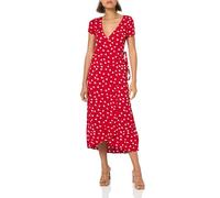 BILLABONG Vestido Midi Cruzado Frontal Informal, Rojo Havana, XS para Mujer