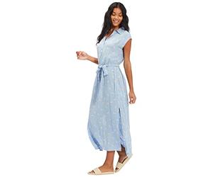 BILLABONG Women's Lovely Ways Button Front Midi Dress Casual, Sweet Blue, Medium