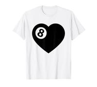 Billar Corazón Amor Jugador de Billar Valentine Bolas de encuesta Amantes Camiseta