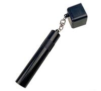 Billar hecho simple doble función de aleación de aluminio soporte de tiza con práctica herramienta de punción integrada (negro)