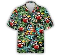 Billar Juego Impresión 3D Camisa Hawaiana Mujeres Hombres Bolas de Billar Camisa de Botones Casual Bolos Camisa Verano Equipo Camisa